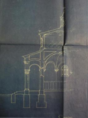 Proprit de Monsieur Grimaldi Charles [Fabron, Nice], projet de chapelle, coupe, 1924.