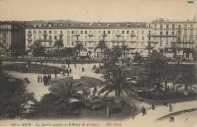 267 - Nice. Le jardin public et l'Htel de France [circa 1916].