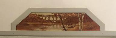 Vestibule, autre corridor latral, peinture "pont du Gard".
