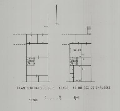 Plans schématique du rez-de-chaussée et du 1er étage.