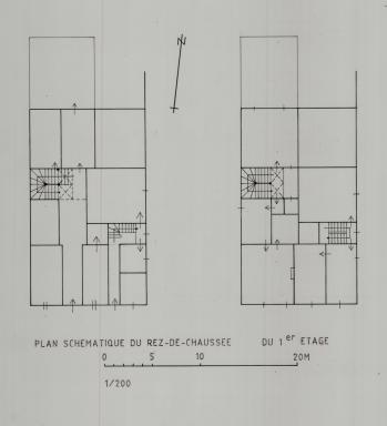 Plans schématique du rez-de-chaussée et du 1er étage.