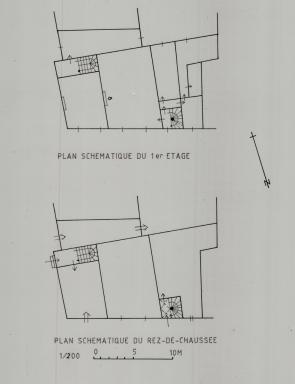 Plans schématique du rez-de-chaussée et du 1er étage.