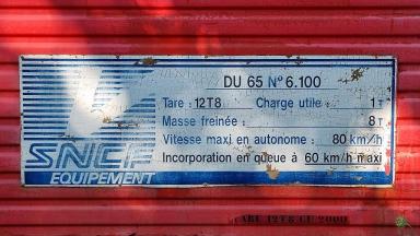 DU65-100 : marquage sur le bas de caisse