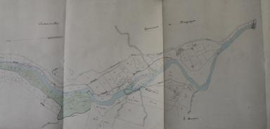 Plan Parcellaire  [de la commune d'Ampus et son canal d'arrosage partie 3/3], 16 Mai 1855