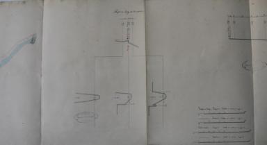 Profil de travers [ du canal d'arrosage d'Ampus], 16 Mai 1855