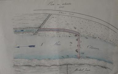 Plan des abords [du barrage du quartier des Mazardes, torrent du Riou], 21 novembre 1873