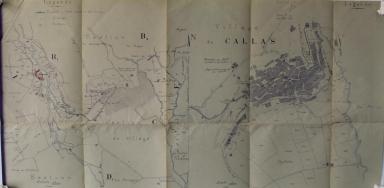 [Plan parcellaire (Section B et C) de Callas et captage des eaux], 22 juin 1934.