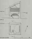 Plan du rez-de-chaussée et coupe AB.