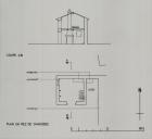 Plan du rez-de-chaussée et coupe AB.