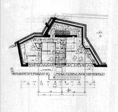 Propri�t� de M. Lef�vre � Saint-Clair. Projet. [Villa Le Pin Blanc. Plan du soubassement], 1957.