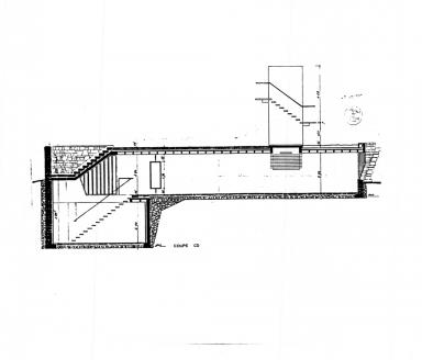 Propri�t� de M. Lef�vre � Saint-Clair. Projet. [Villa Le Pin Blanc. Coupe est-ouest], 1957.