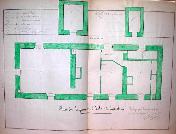 Plan du logement d'cole du Castellet.