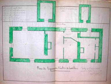 Plan du logement d'cole du Castellet.