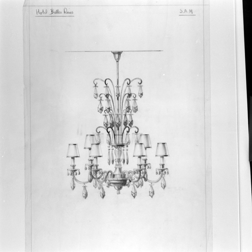 dessin d'un lustre prvu pour la salle  manger.