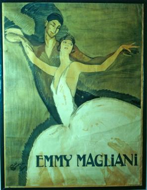 Portrait d'Emmy Magliani situ dans le vestibule.