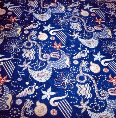 Vue de détail de la moquette de la salle à manger.