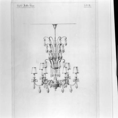 dessin d'un lustre prvu pour la salle  manger.