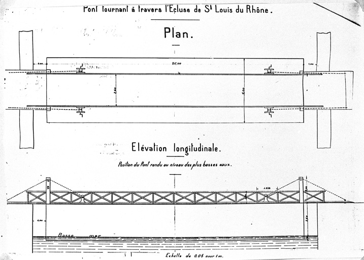 Projet ralis par  Bezault, le 24 septembre 1921. Plan et lvation longitudinale.