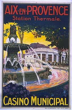 Affiche publicitaire pour le casino et la ville.