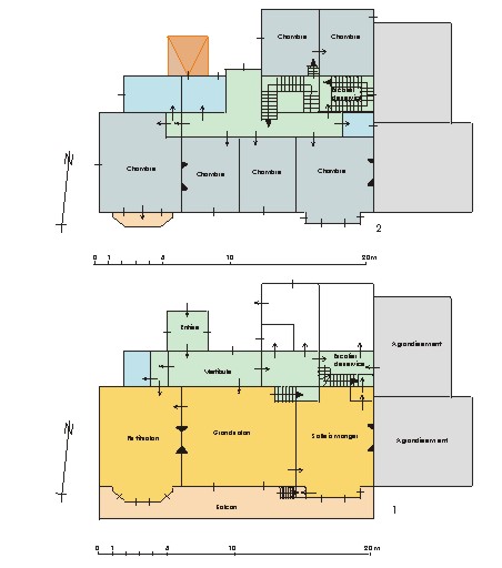 Plan du rez-de-chausse, plan du 1er tage.