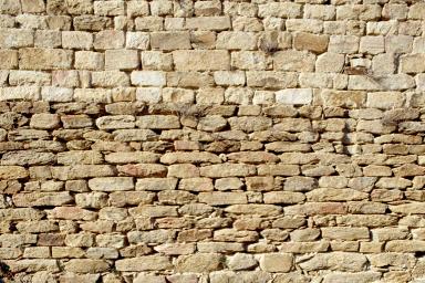 Eglise 1. Nef, mur nord, détail d'appareil.
