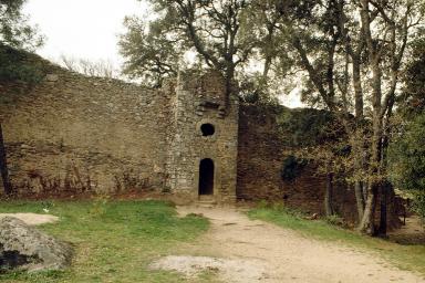 Mur d'enceinte, front nord, section centrale avec poterne et bretche.