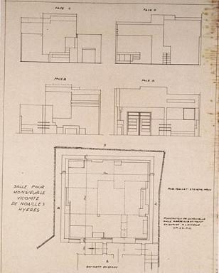 Rez-de-chausse. L'atelier de Charles de Noailles. Plan et lvations.