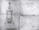 Projet de Monument aux Morts pour la Patrie de la ville de Pierrefeu (Var). [Plan, lvation]