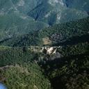 Vue aérienne éloignée prise du sud-ouest.