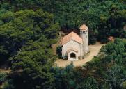 Vue aérienne de la chapelle depuis l'est.