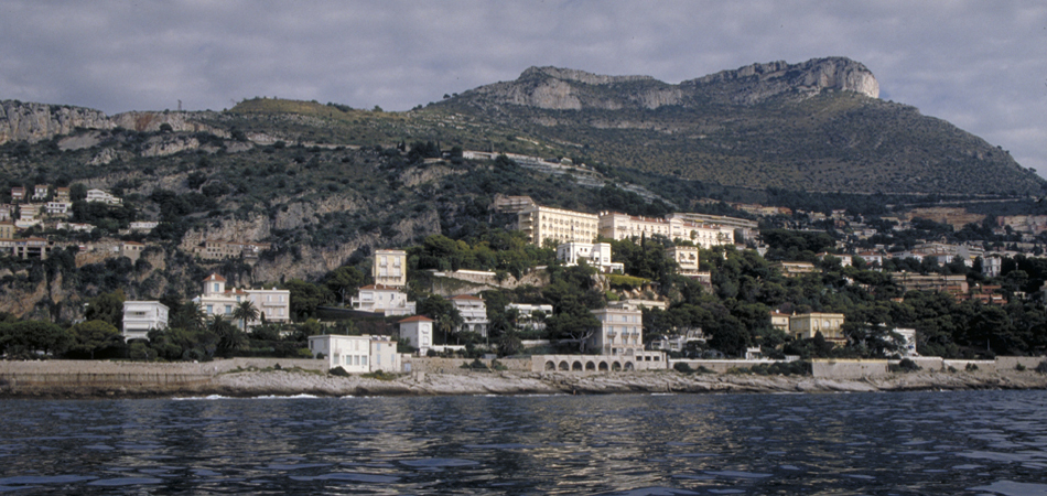 ;Cap-d'Ail  (Dép.06), vue générale du lotissement Mala, depuis l'est du Cap-Mala.;