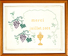 Merci. Tableau de broderie, 2001.